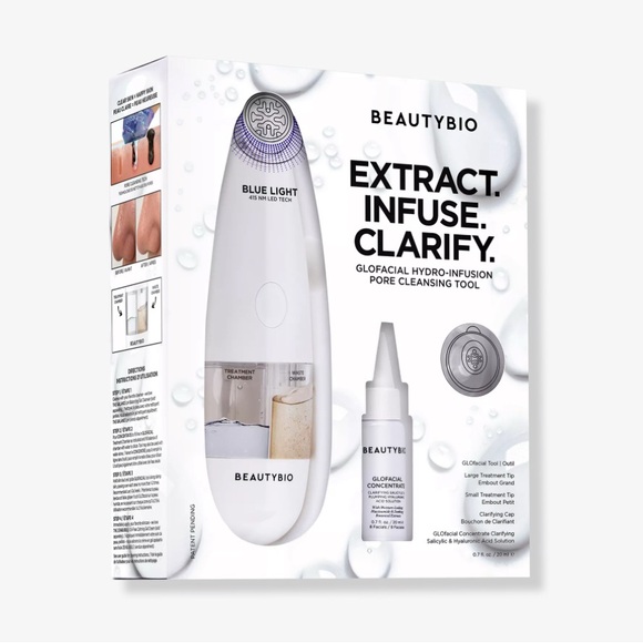 BeautyBio GloFacial Hydro-Infusion Pore Cleansing & Blue LED Clarifying Tool - Picture 1 of 10